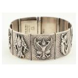 Thai Nakon 939 Silver Figural Cuff Bracelet