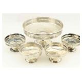 Sterling Silver Footed Dish w/ 4 Small Dishes