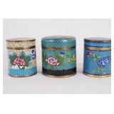 Chinese Cloisonne Lidded Boxes, 3pc