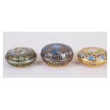 Chinese Cloisonne Lidded Boxes, 3pc