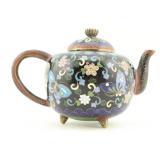 Cloisonne Floral Teapot w/ Butterflies
