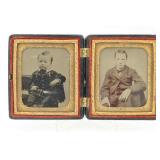 Pair of Tintypes in Double Union Case