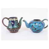 Two Cloisonne Teapots, No Lids