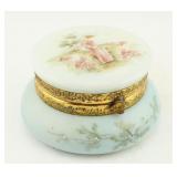 Blue Opaline Glass Dresser Box