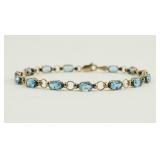 10k Gold Blue Topaz Bracelet