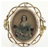 Reversible Portrait Ambrotypes Brooch