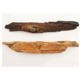 Pair of Bullet-Embedded Pine Fragments