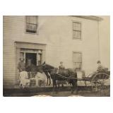 Ambrotype of Horse & Buggy w/ House in Union Case
