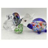 5 Figural Animal Paperweights