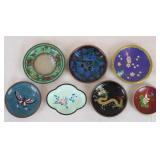 Seven Chinese Cloisonne Dishes