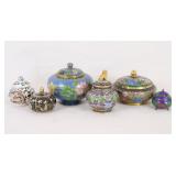 Six Chinese Cloisonne Covered Boxes