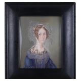 Portrait Miniature of Woman w/ Lace Hat