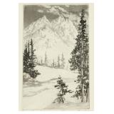 Lyman Byxbe 'The Rockies' Signed Etching
