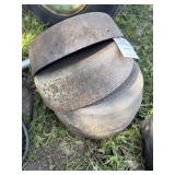 Stack of metal pans/caps