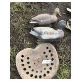 Duck decoys and tractor seat
