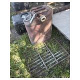 Jeep gas can and metal grate