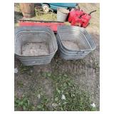(2) galvinized tubs