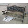 nice wood & cast bench 49" wide
