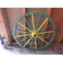 antique metal and wood wheel