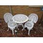 heavy cast bistro patio set 2 chairs table