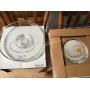 2 glass cake trays serving platter