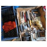 crate w misc garden tools garage tools C clamps