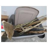 covered tote w walking sticks driftwood
