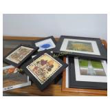 assorted framed prints decor