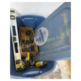 tote w drywall supplies level trowels misc
