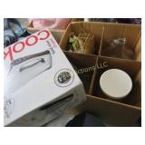 hand mixer in box assorted jars jug