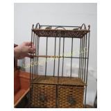 wire wicker shelving unit w drawers