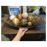 decorative bowl w balls good condition