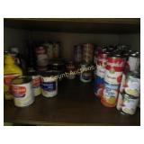 4th shelf canned goods large amount