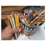 can full of assorted pencils
