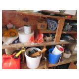 all misc on shelves motor w meat grinder misc
