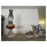 oil lamp bird planter