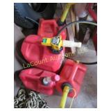assorted small gas cans