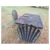 patio table w 4 chairs and umbrella