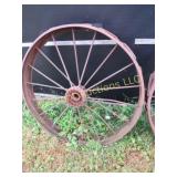 large antique farm wheel garden yard decor