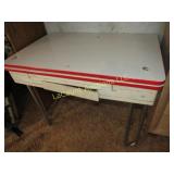 antique enamel top chrome leg table