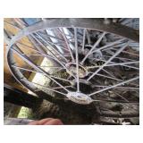2nd large farm implement wheel garden decor 44"