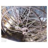 front large farm implement wheel garden decor 44"