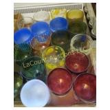many vintage goblets smiley green red more