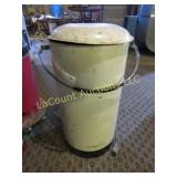 vintage metal step open trash can