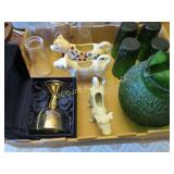 cow creamers green glass pitcher w glasses more