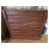antique dresser ornate carving on drawers