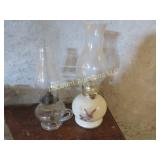 2 vintage oil lamps
