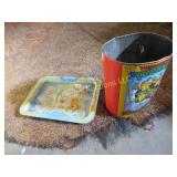 Care bears TV tray Ninja turtles trash can