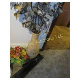 wicker vase w milk weed smaller floral music stand