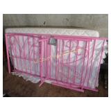 pink metal frame bed w mattress